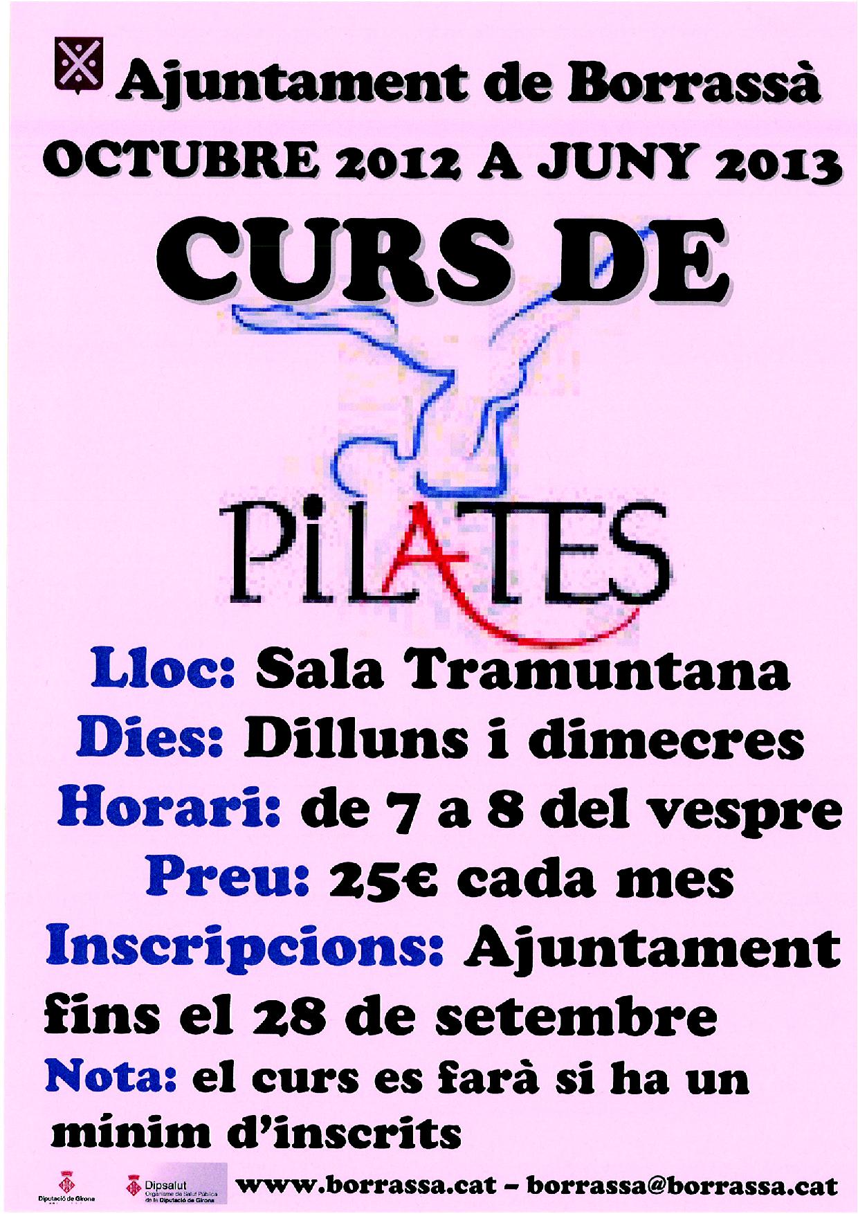 Les persones interessades a participar en el curs de Pilates es poden inscriure a l'Ajuntament fins el dimecrs 26 de setembre.